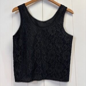 Vintage Womens Whimsigoth Witchy Satin Lace Cami Top Size M Fairy Grunge Sexy